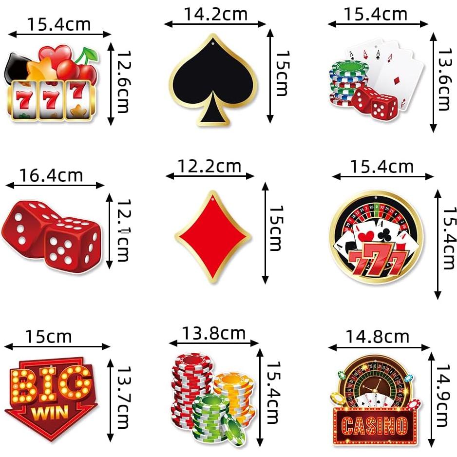 Decoraciones para Fiesta de Casino Kaluofan 24PCS Temática