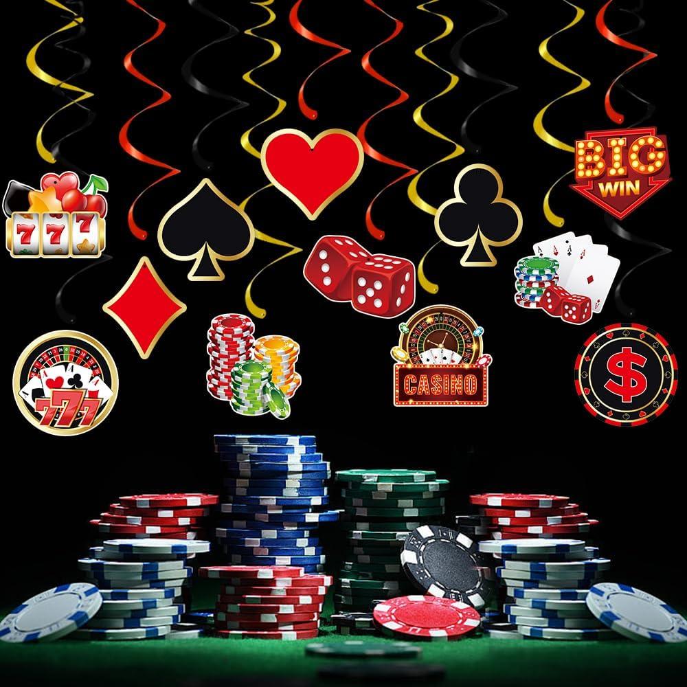 Decoraciones para Fiesta de Casino Kaluofan 24PCS Temática