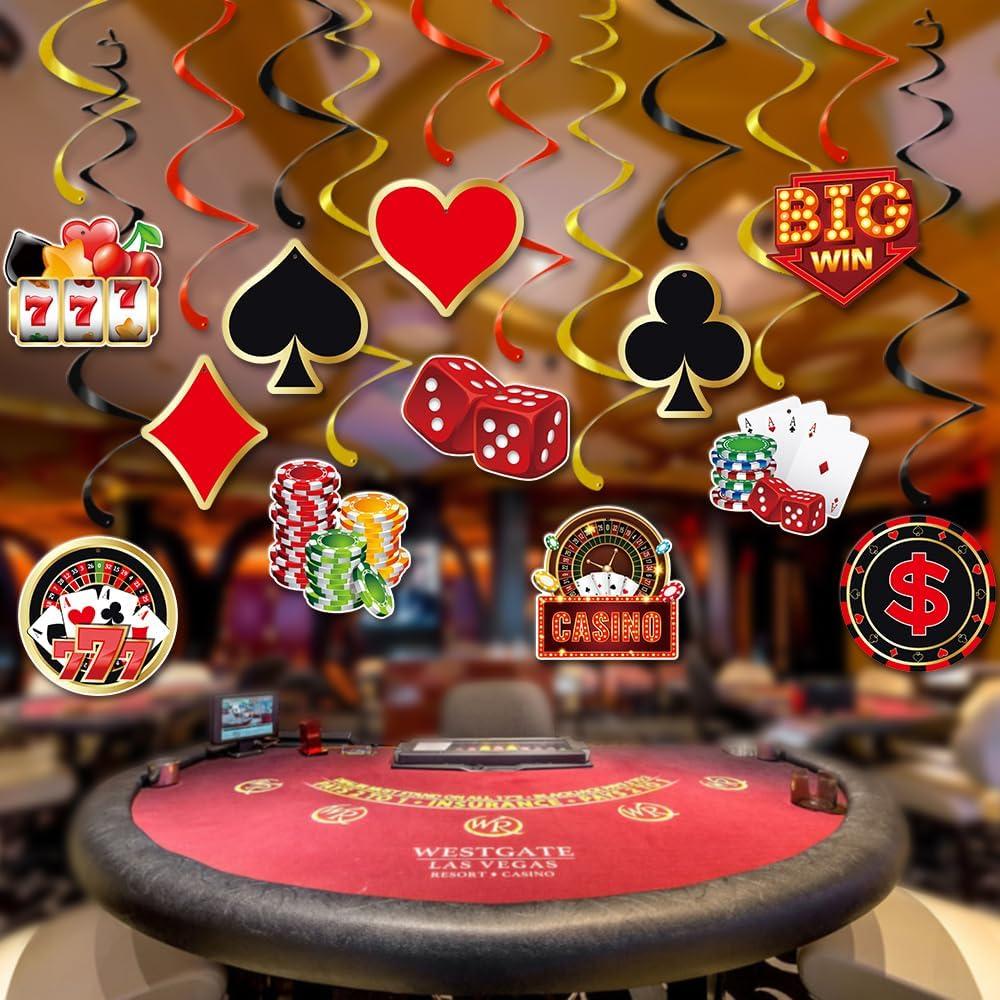 Decoraciones para Fiesta de Casino Kaluofan 24PCS Temática