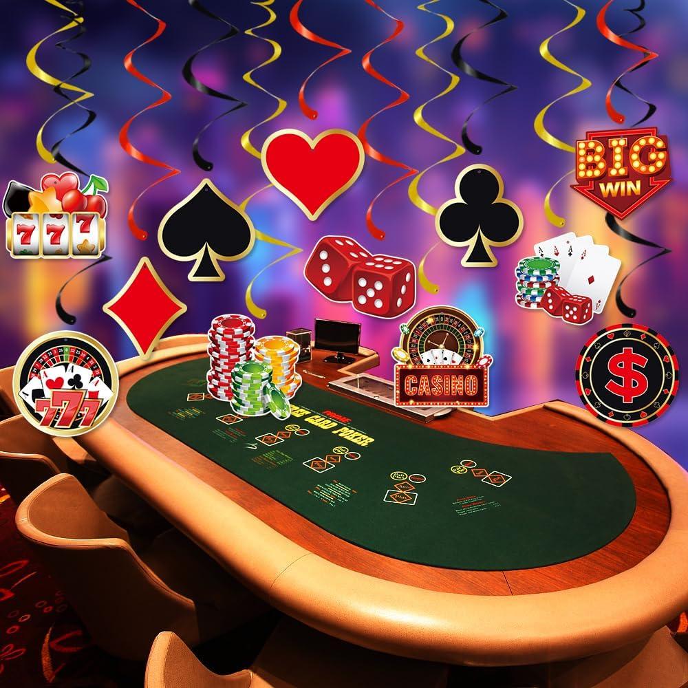 Decoraciones para Fiesta de Casino Kaluofan 24PCS Temática
