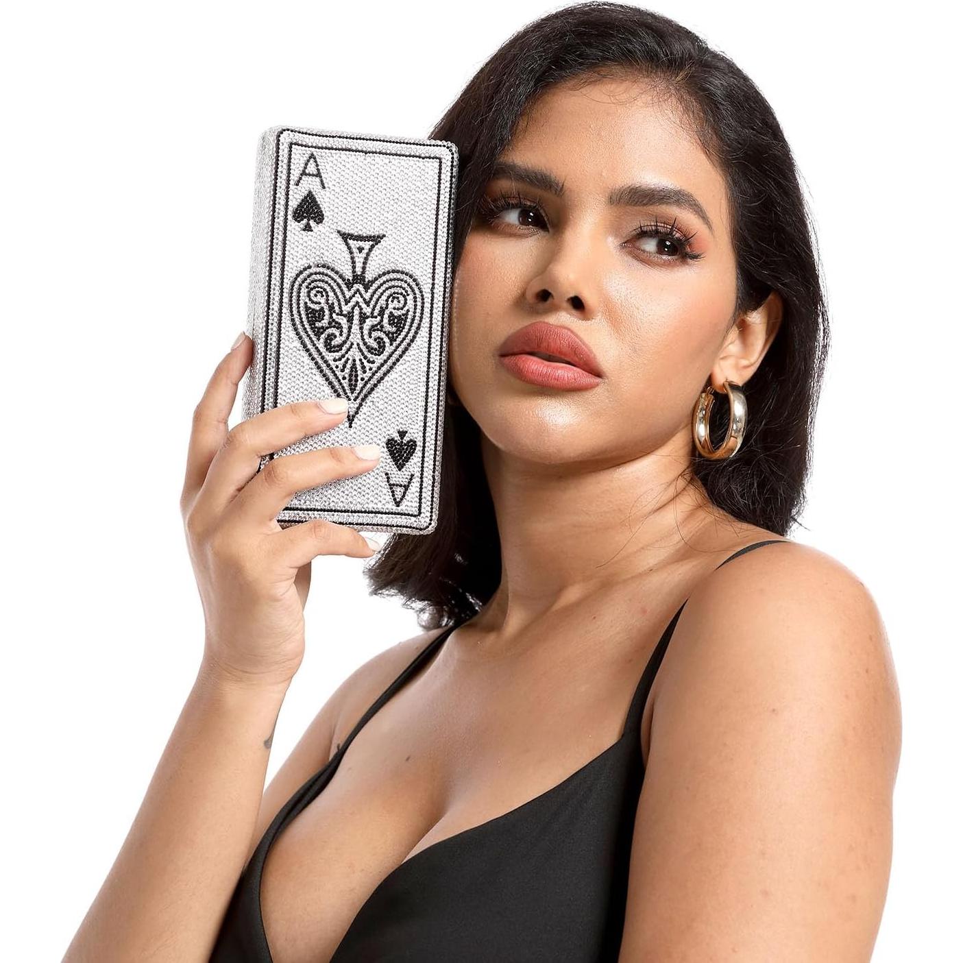 Bolso Clutch de Rhinestones Boutique De FGG Mini 18x9x4.5cm