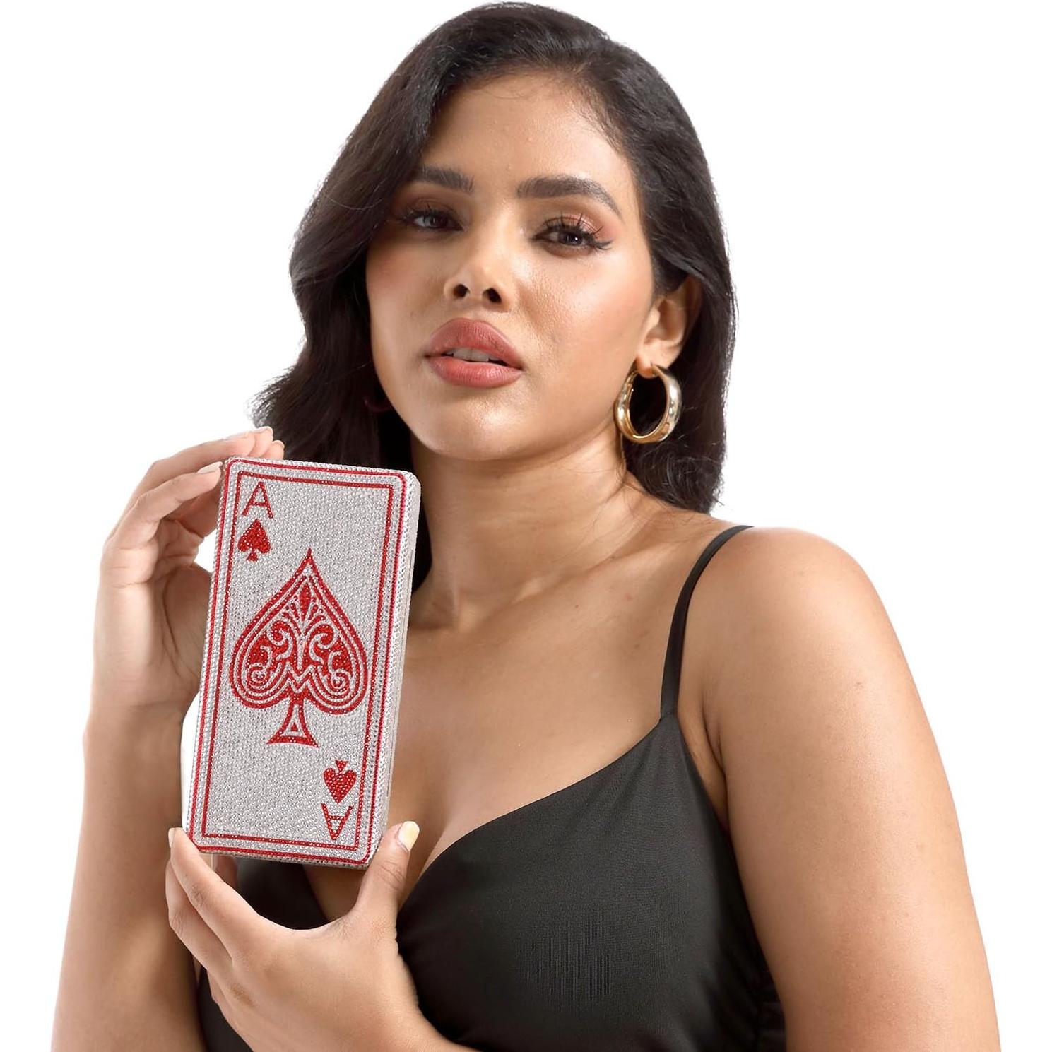 Bolso Clutch de Rhinestones Boutique De FGG Mini 18x9x4.5cm