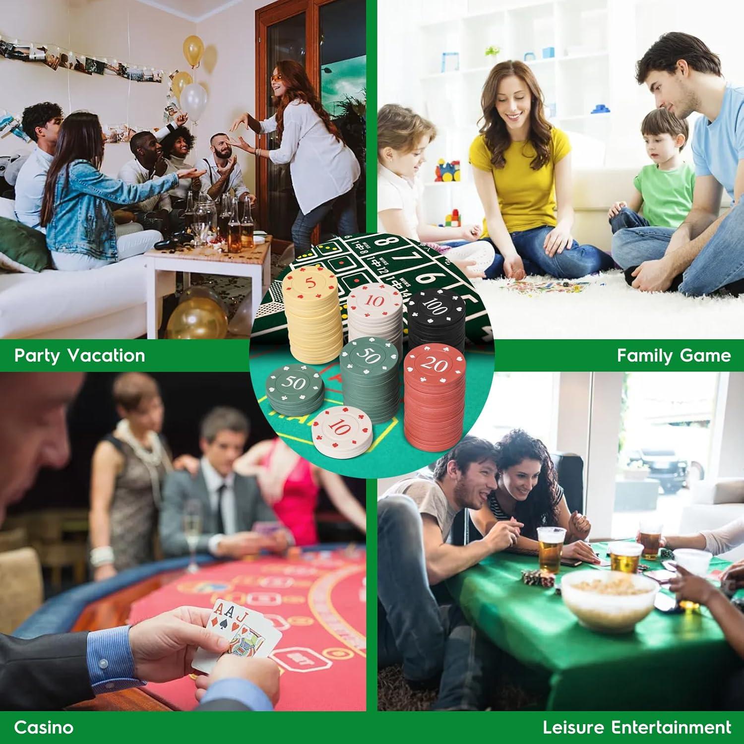 Juego de Fichas de Póker WAONIQ 100 PCS 35 mm Colores