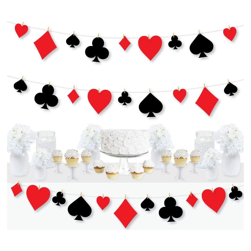 Decoración de Fiesta Las Vegas - Guirnalda DIY 44 Piezas