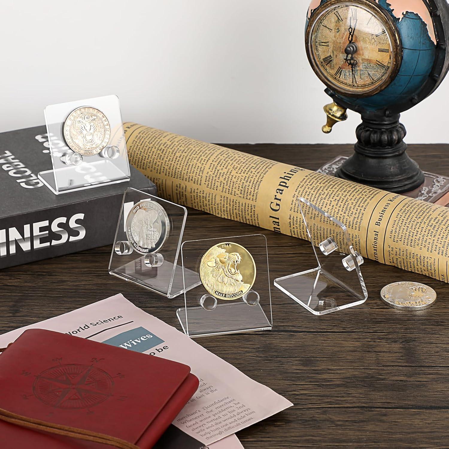 Soporte de Exhibición de Monedas Acrílico Hipiwe 4 Paquetes