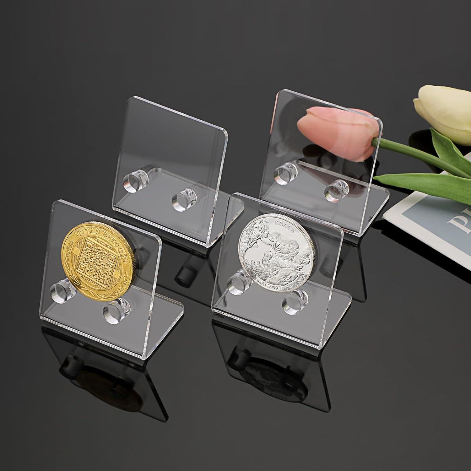 Soporte de Exhibición de Monedas Acrílico Hipiwe 4 Paquetes