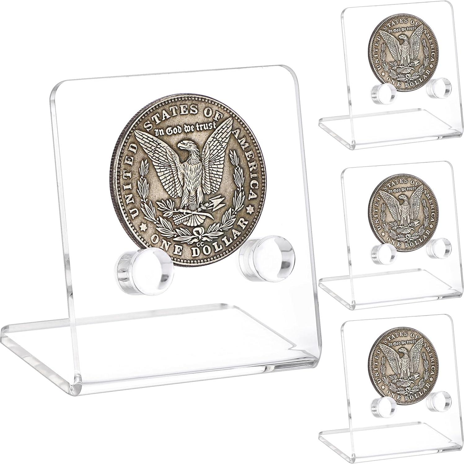 Soporte de Exhibición de Monedas Acrílico Hipiwe 4 Paquetes