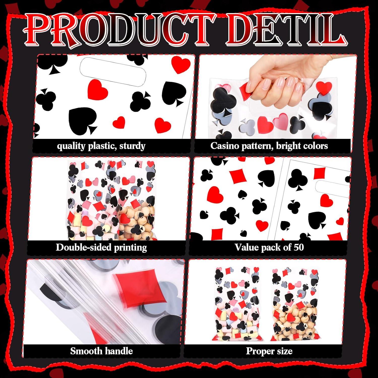 50 Bolsas de Regalo Temáticas de Casino Pajean 17x25cm