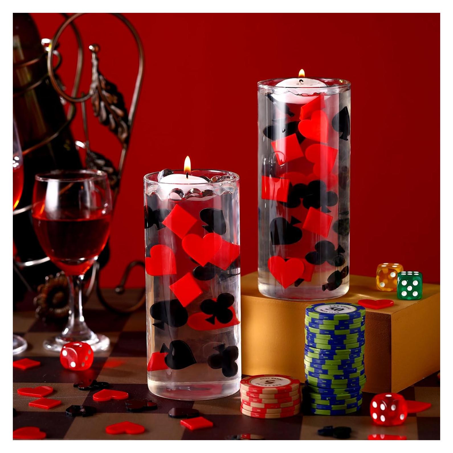 96 Piezas Relleno de Jarrón Acrílico Temática Casino 2.5 cm