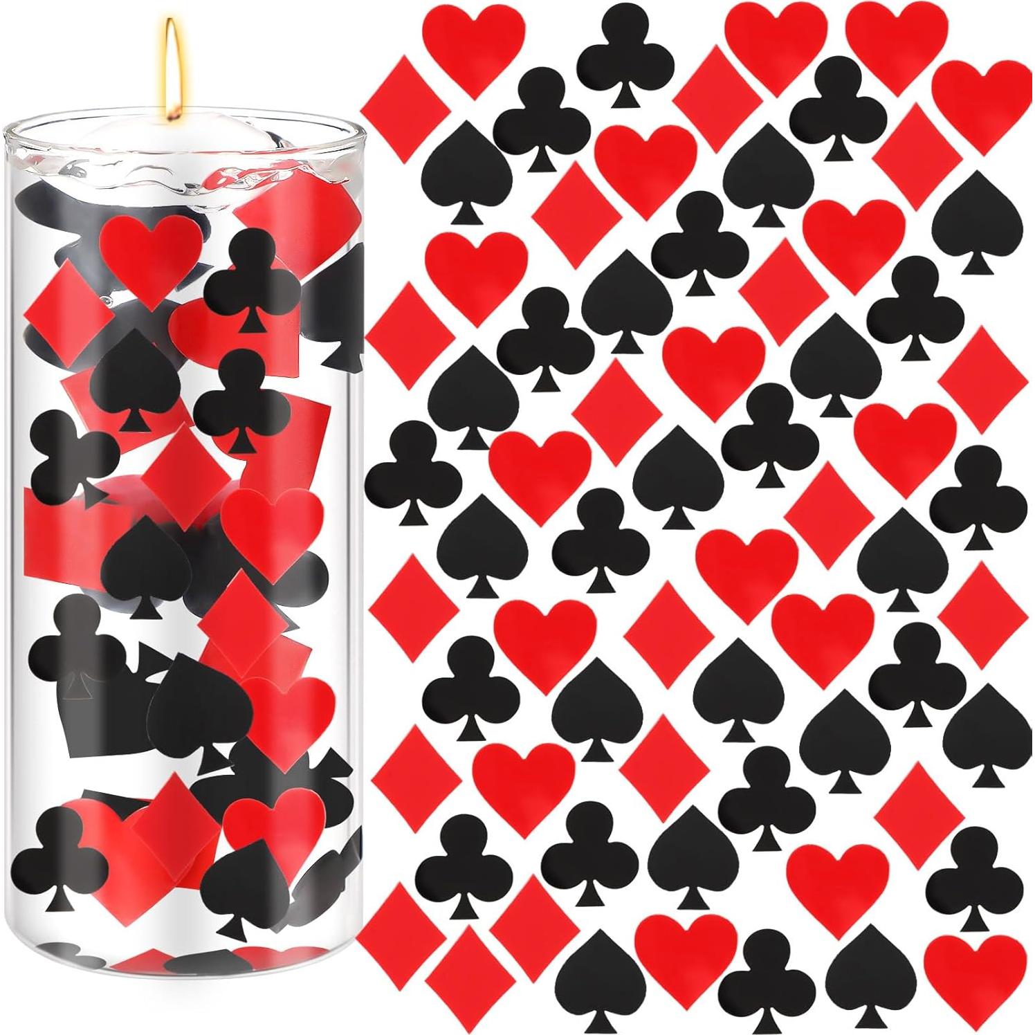 96 Piezas Relleno de Jarrón Acrílico Temática Casino 2.5 cm