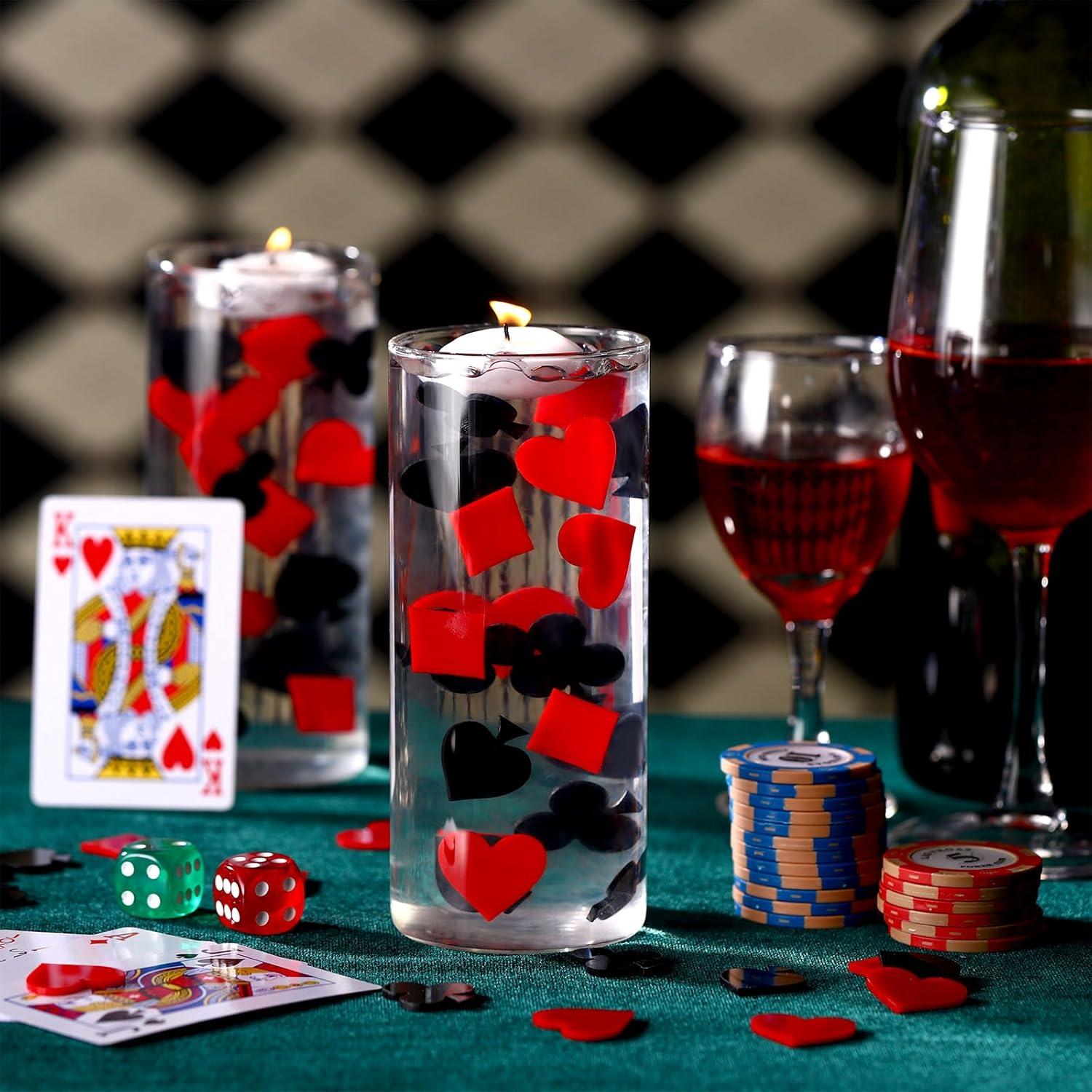 96 Piezas Relleno de Jarrón Acrílico Temática Casino 2.5 cm