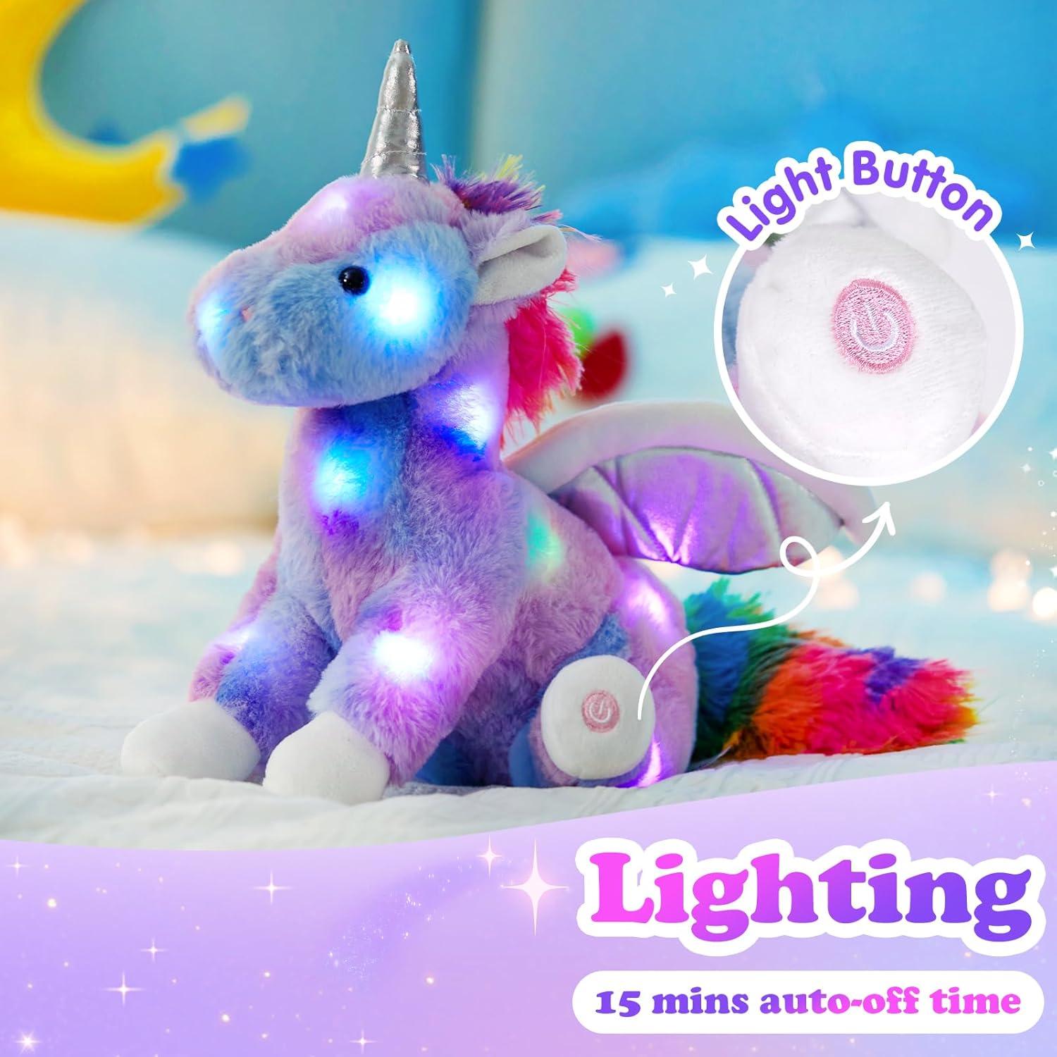 Unicornio de Peluche Iluminado CozyWorld 42 cm LED