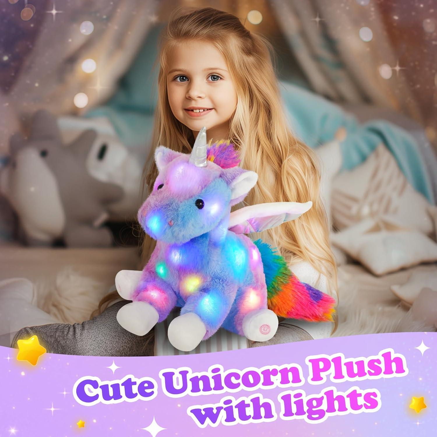 Unicornio de Peluche Iluminado CozyWorld 42 cm LED