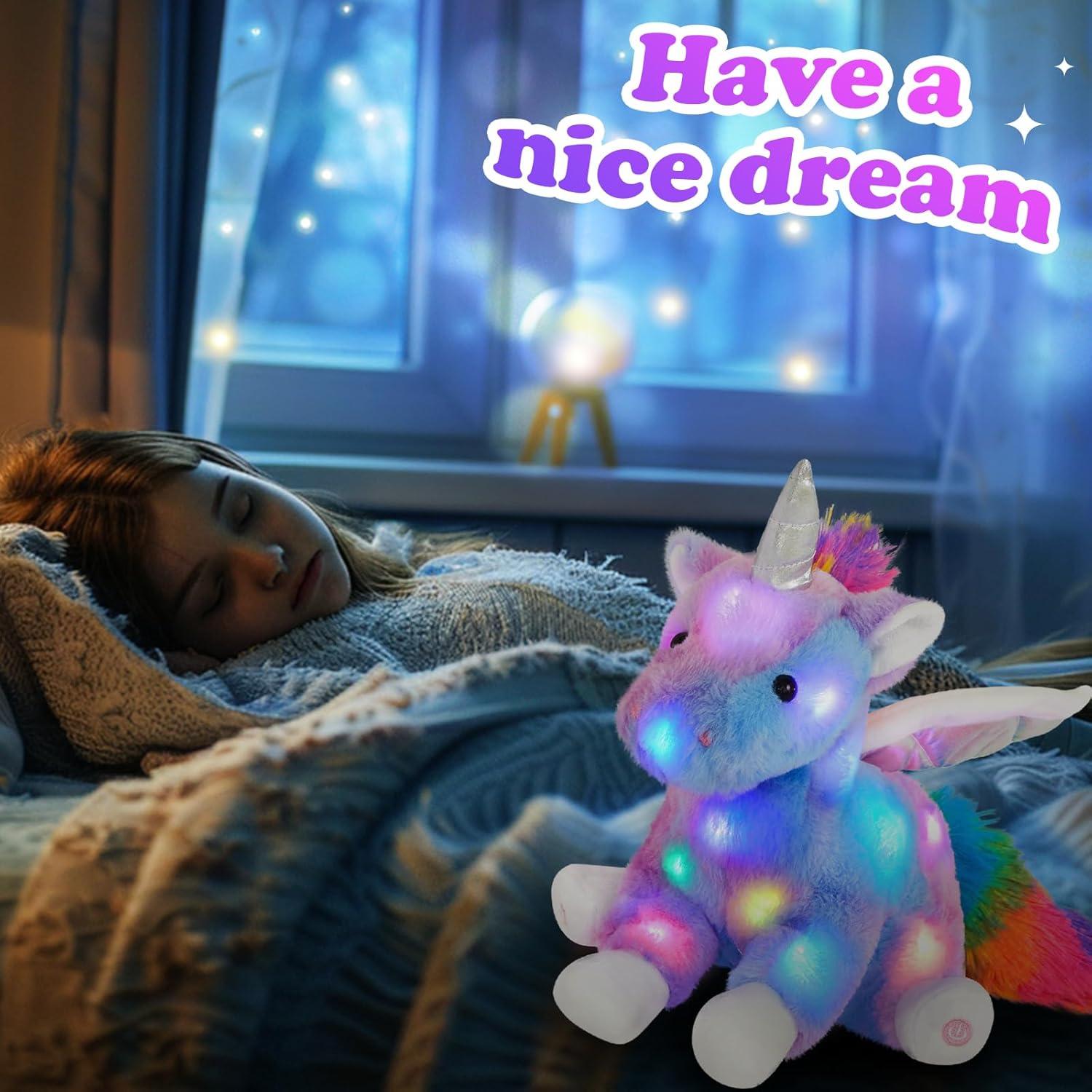 Unicornio de Peluche Iluminado CozyWorld 42 cm LED