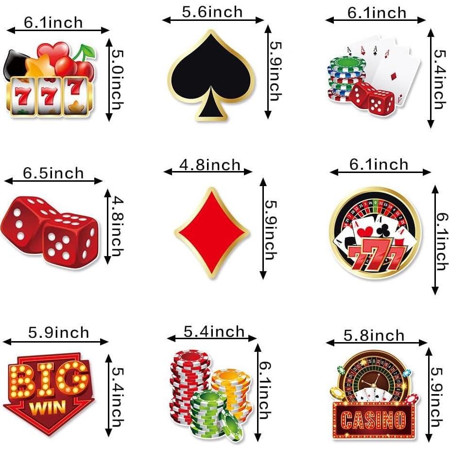 Set 12 Palos de Centro de Mesa Casino TYFGOOLCK Decoración