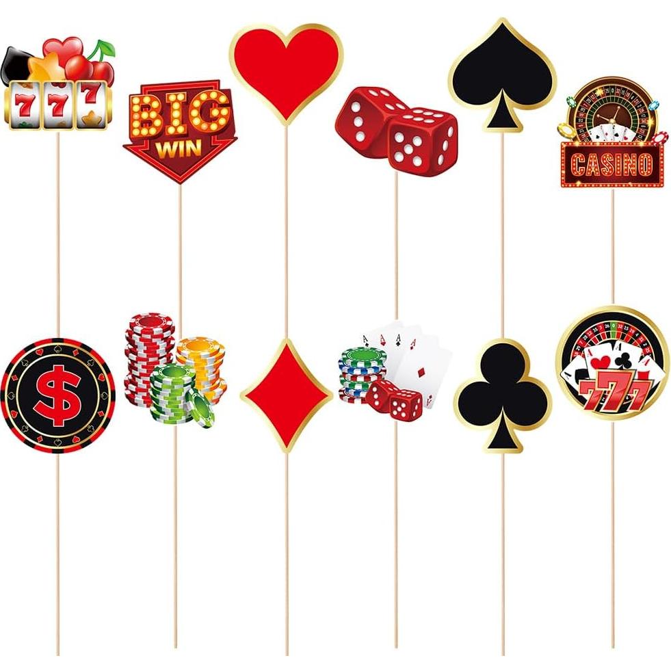 Set 12 Palos de Centro de Mesa Casino TYFGOOLCK Decoración