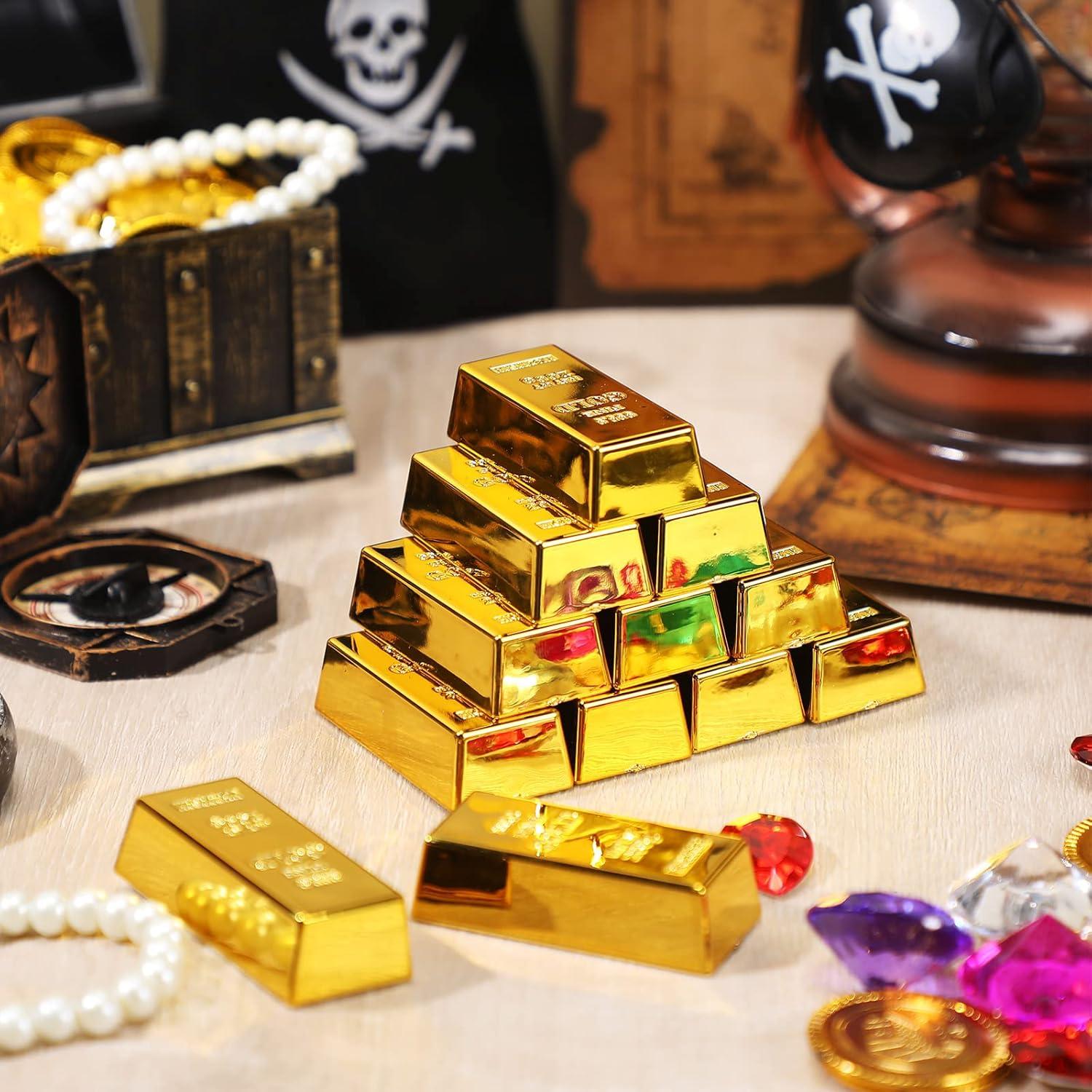 Set 12 Barras de Oro Falsas y 12 Bolsas de Dinero HyDren