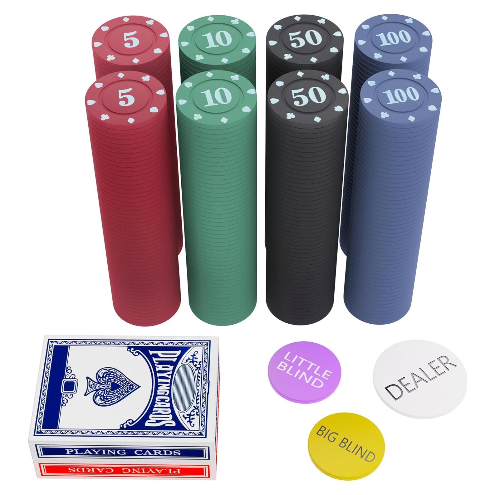 Juego de Póker 400 Fichas ZHIYUAN2020 + 2 Barajas de Cartas