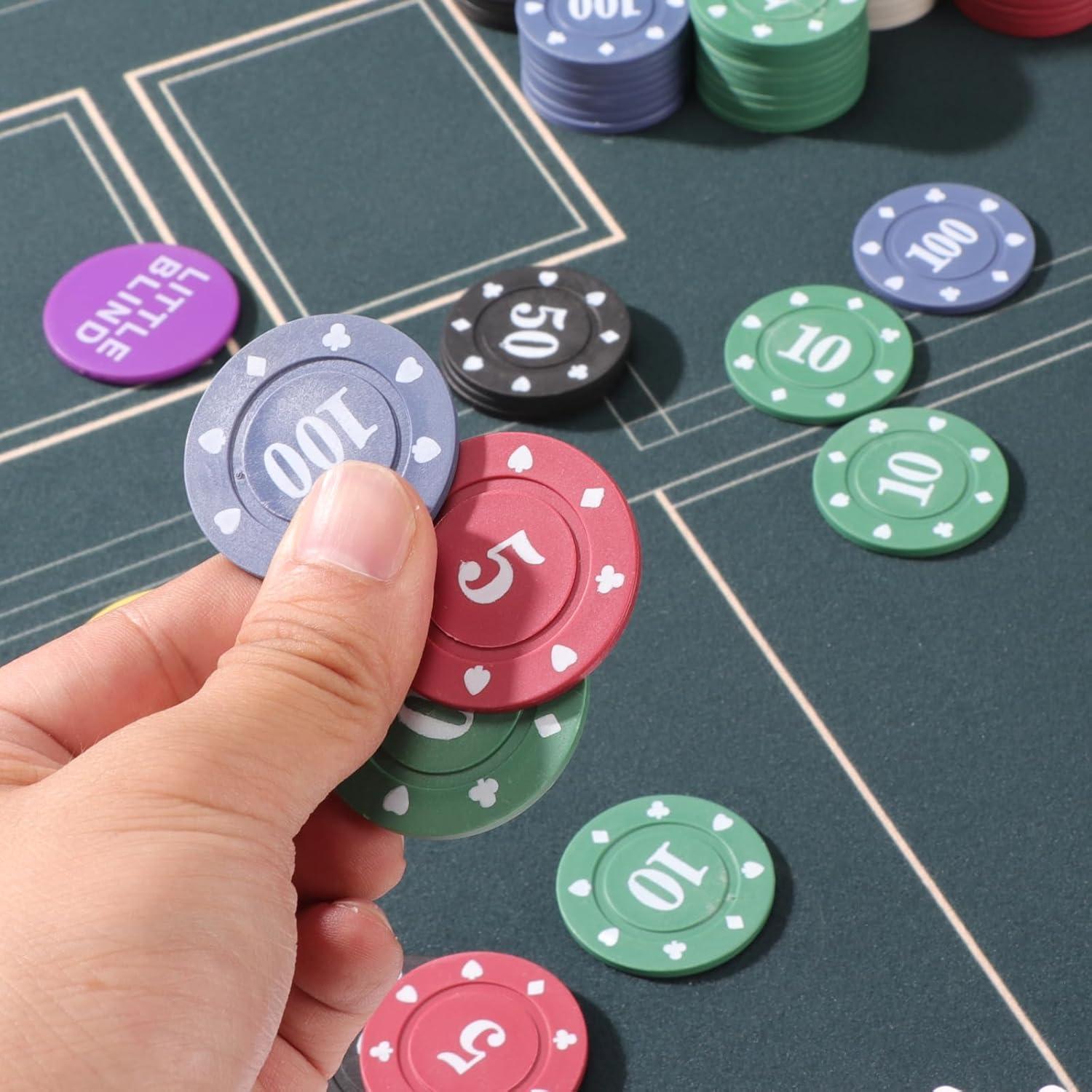 Juego de Póker 400 Fichas ZHIYUAN2020 + 2 Barajas de Cartas