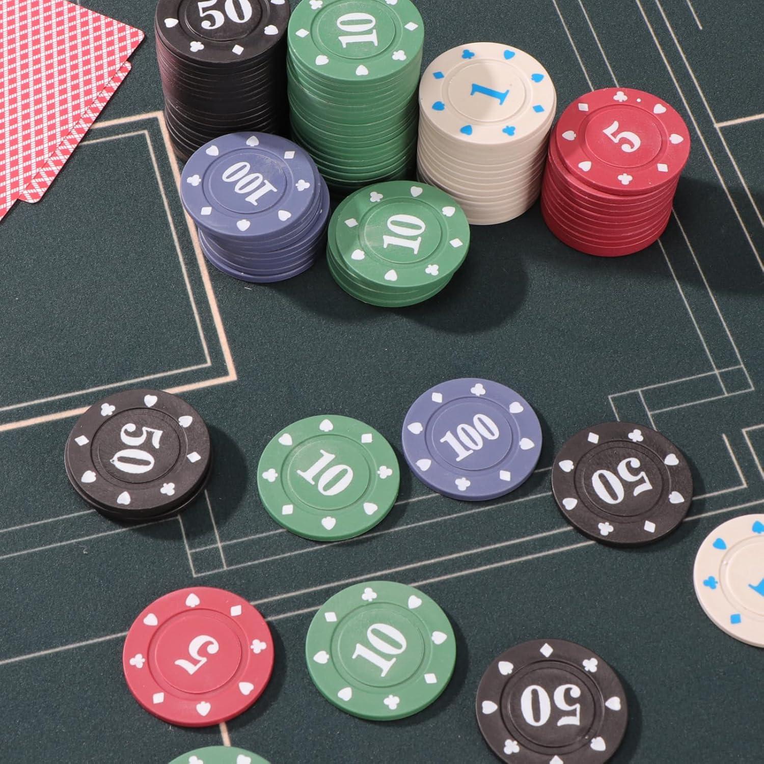 Juego de Póker 400 Fichas ZHIYUAN2020 + 2 Barajas de Cartas