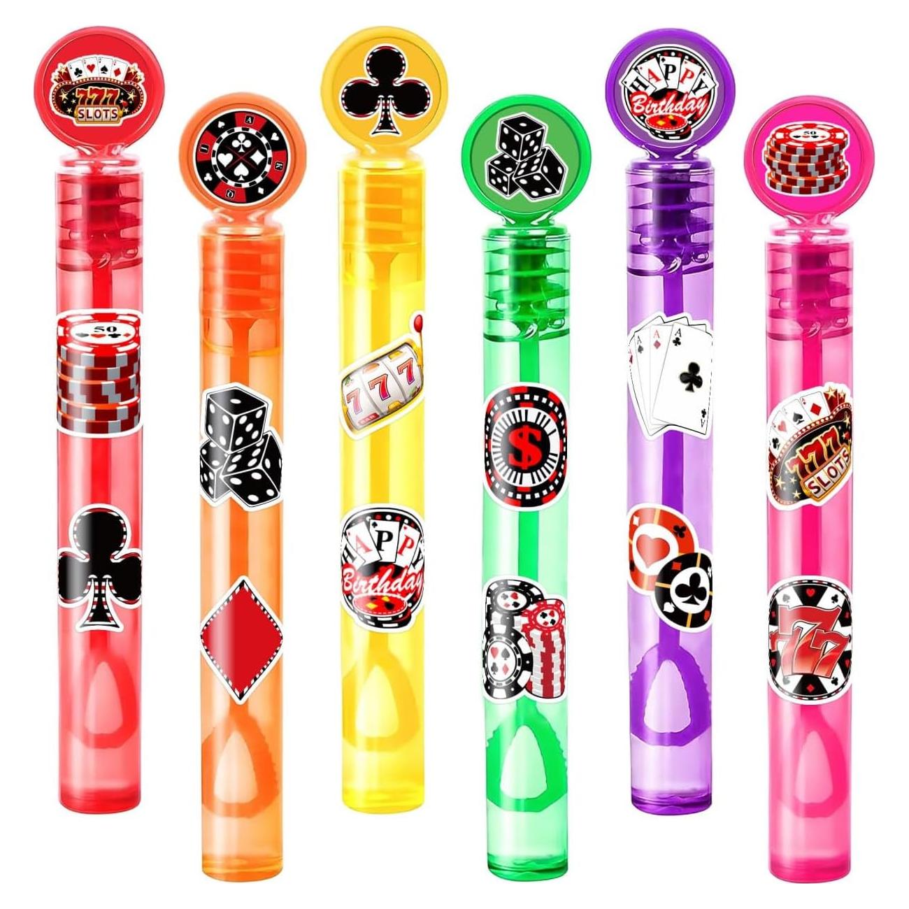 Varitas de Burbuja Temáticas de Casino 24PCS - Suministros de Fiesta
