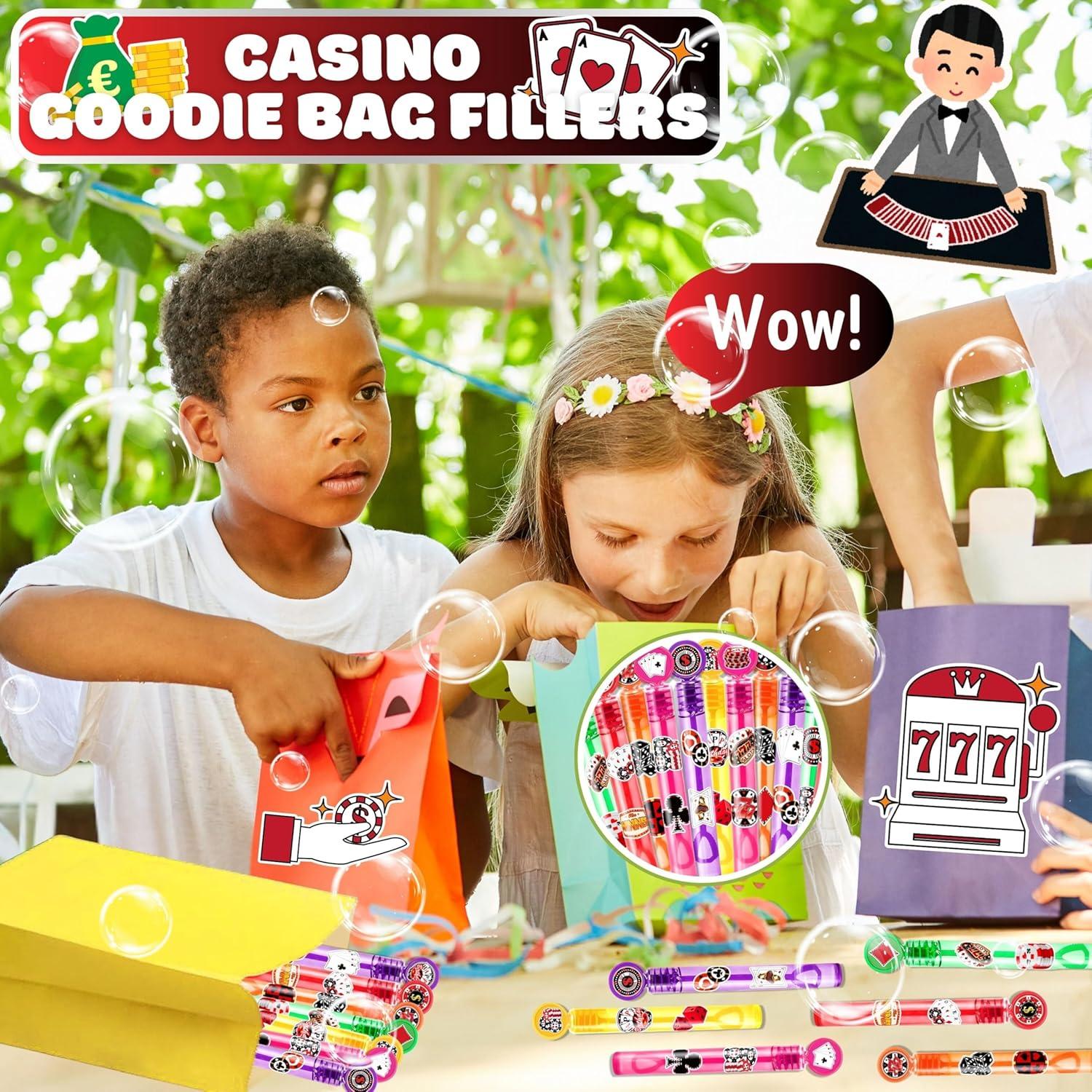 Varitas de Burbuja Temáticas de Casino 24PCS - Suministros de Fiesta