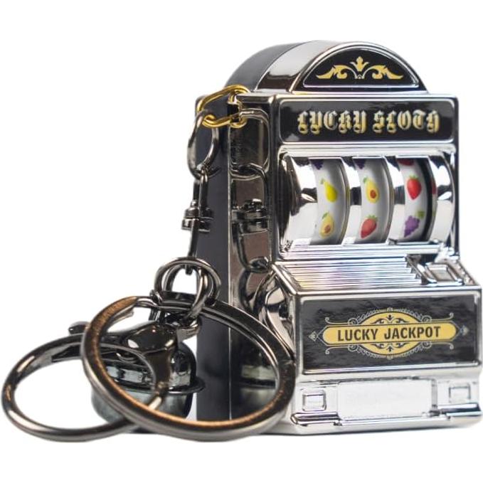 Llavero Creativo Máquina Tragamonedas Plateada para Niños
