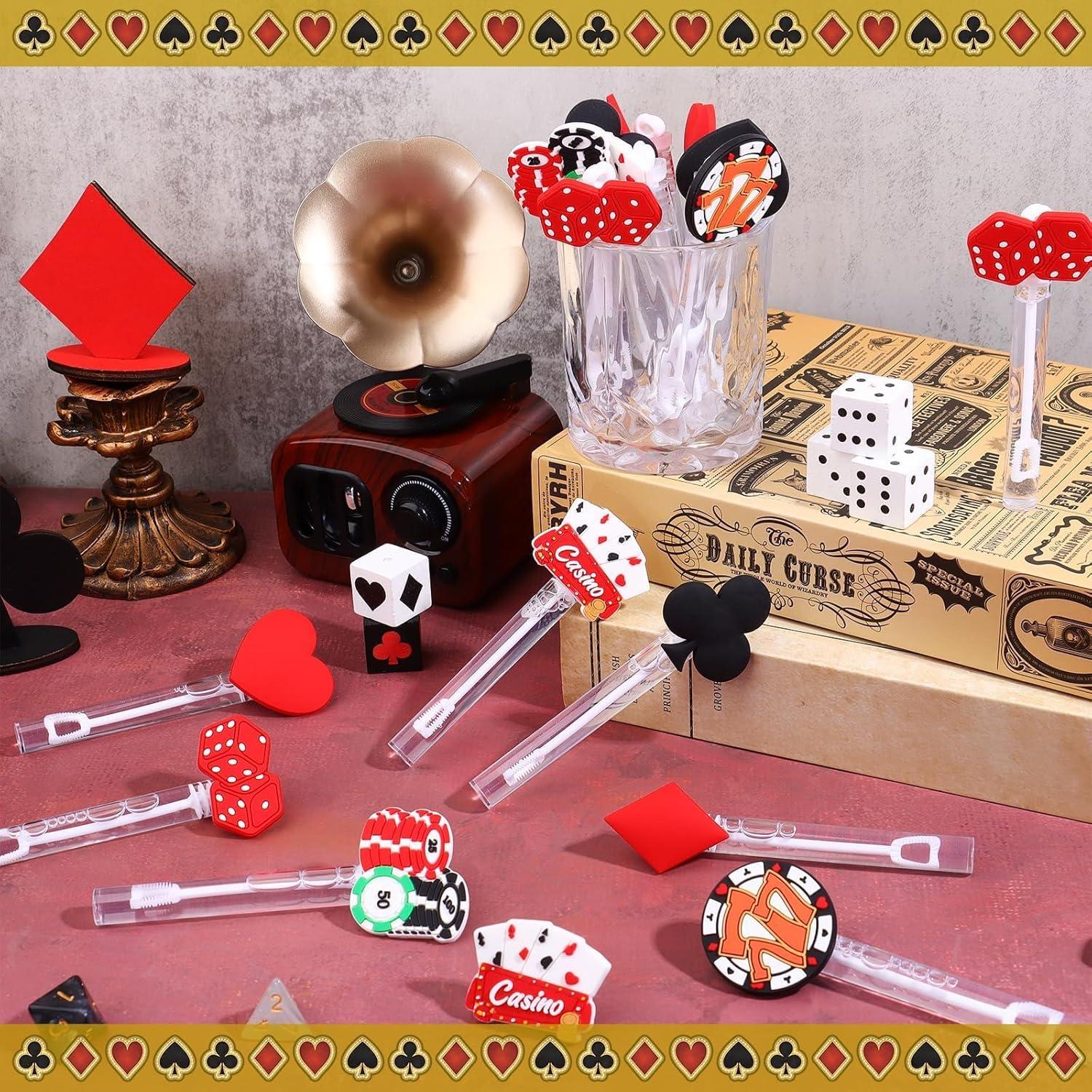 40 Varitas de Burbujas de Fiesta Tema Casino HanQiUS