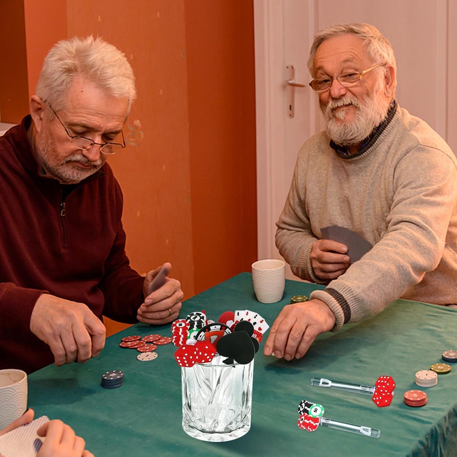 40 Varitas de Burbujas de Fiesta Tema Casino HanQiUS
