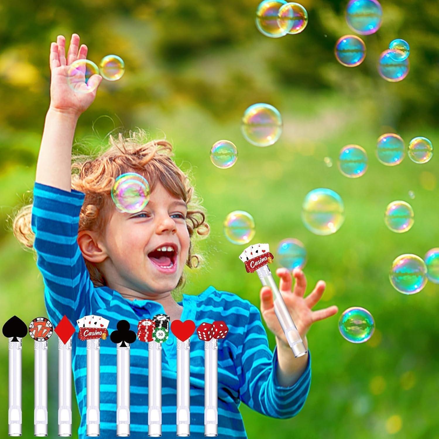 40 Varitas de Burbujas de Fiesta Tema Casino HanQiUS