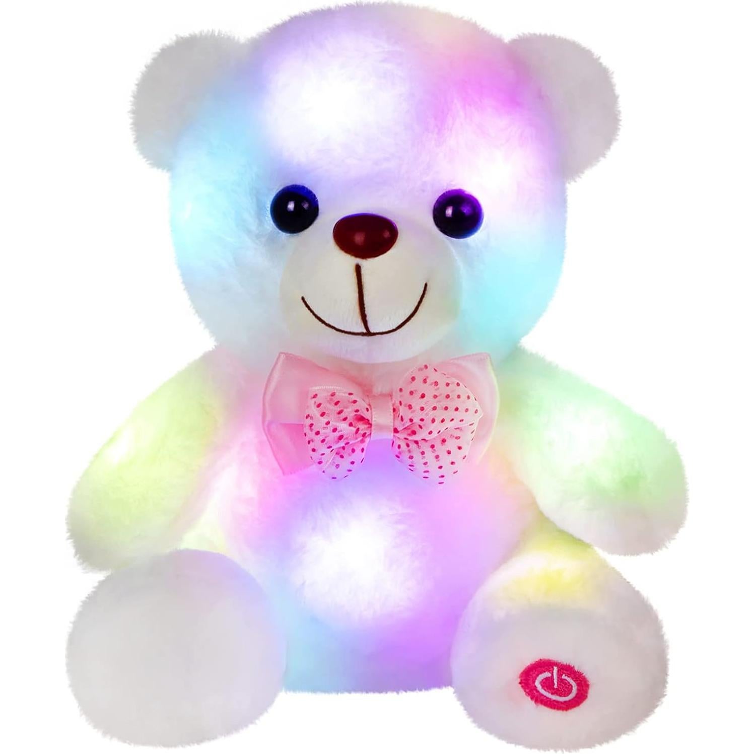 Osito de Peluche LED BSTAOFY Blanco 20 cm Suave y Brillante