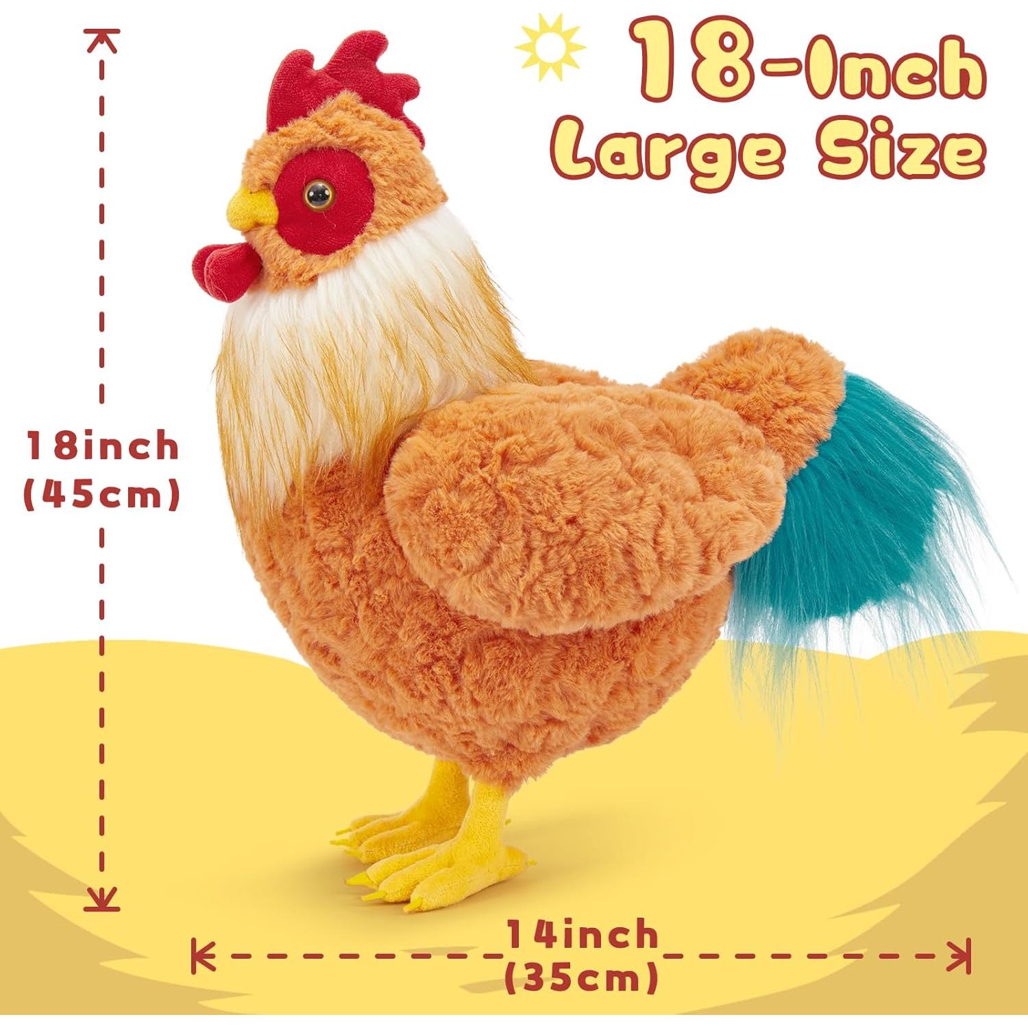 Juguete de Peluche de Pollo Grande 45.72 cm Suave y Acogedor