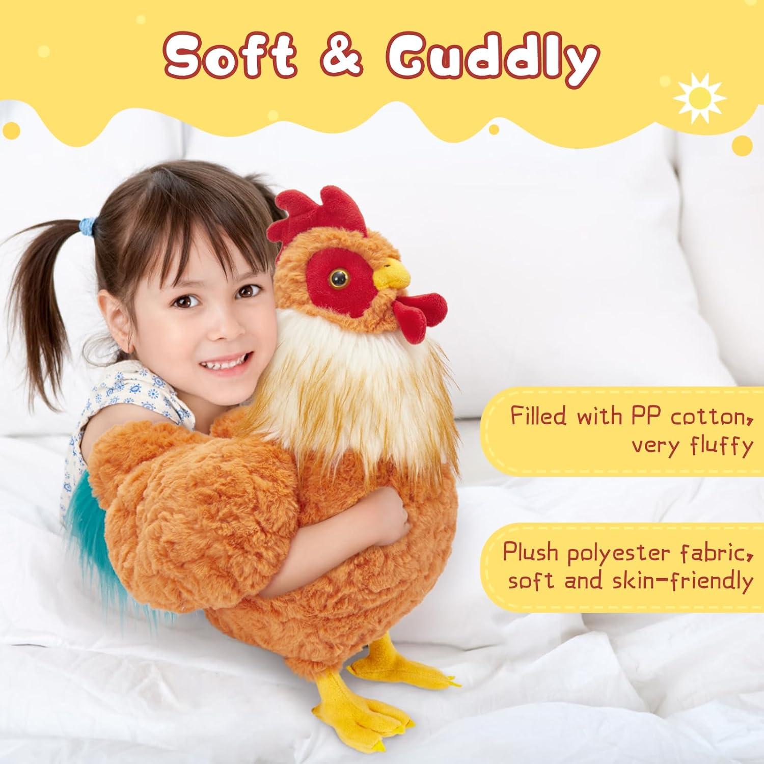 Juguete de Peluche de Pollo Grande 45.72 cm Suave y Acogedor