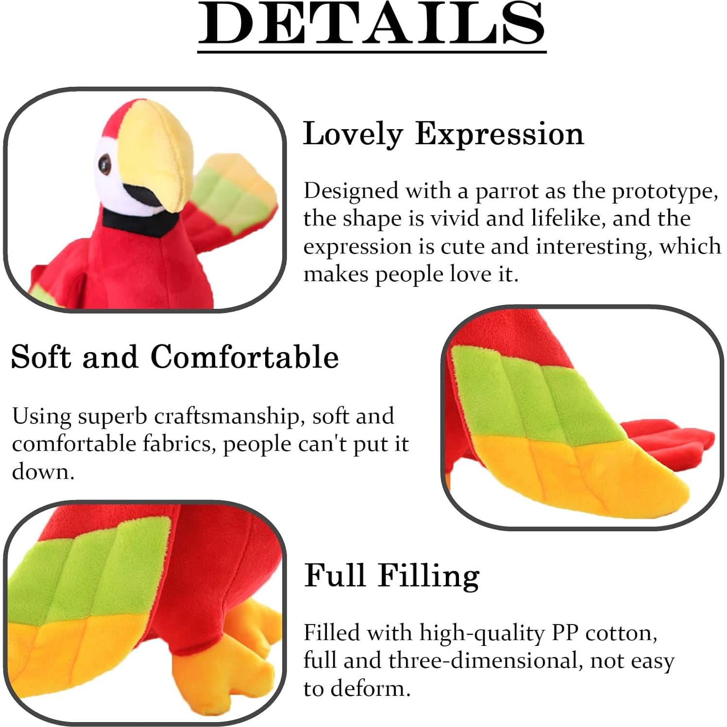 Juguete de Peluche Loro Rojo Zhidiloveyou 27 cm Unisex