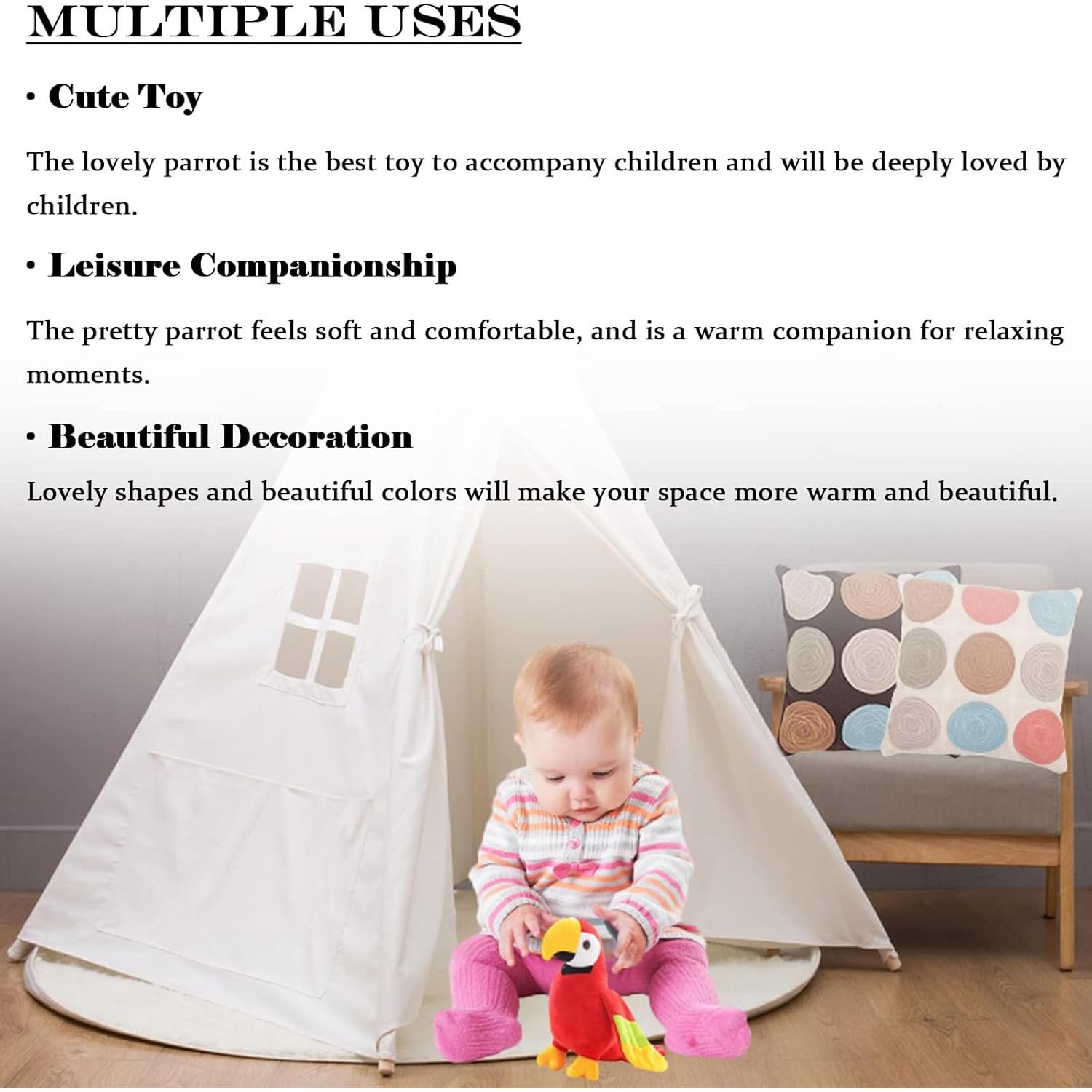 Juguete de Peluche Loro Rojo Zhidiloveyou 27 cm Unisex