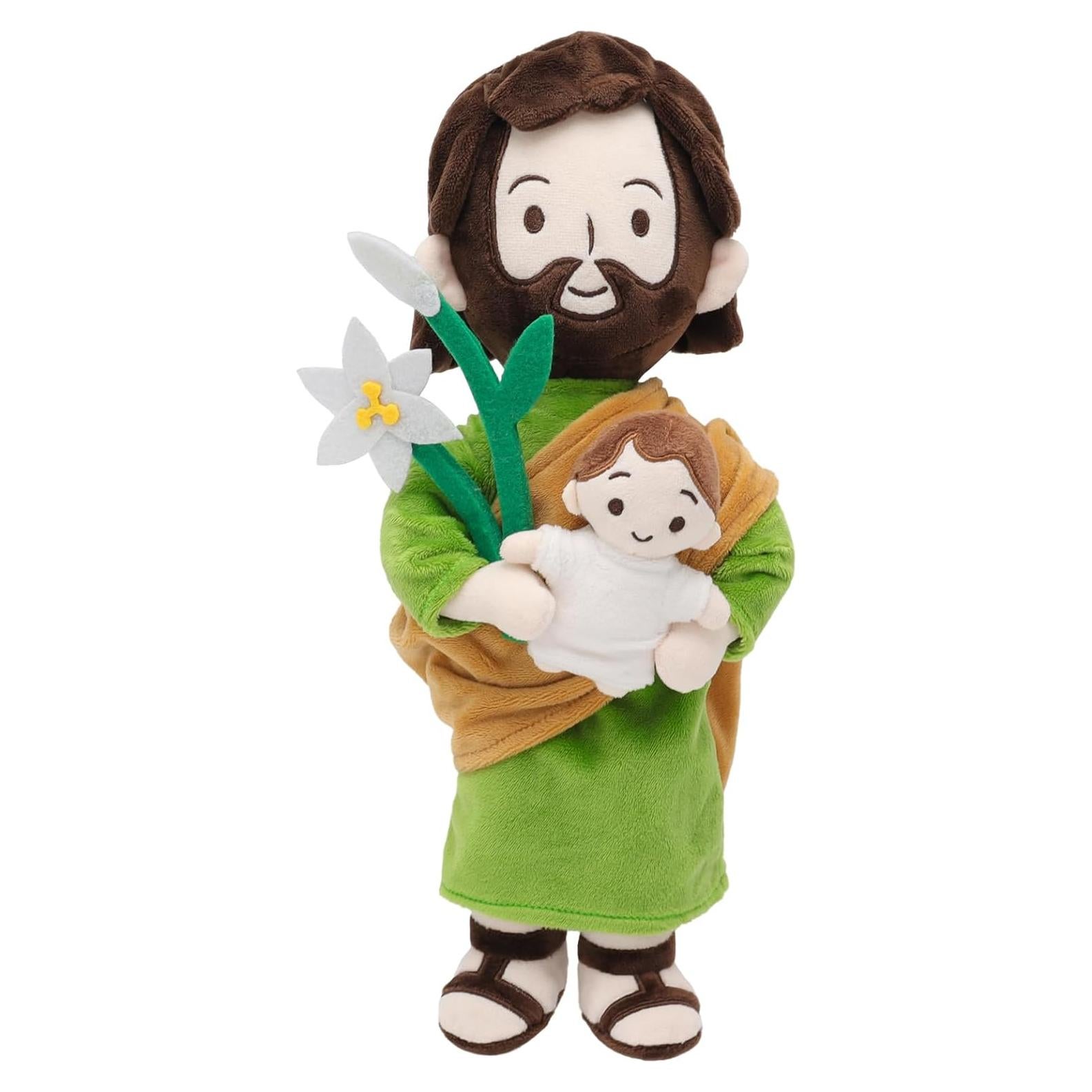 Muñeco de Peluche Jesús Verde Yelakey 33 cm para Bautizo