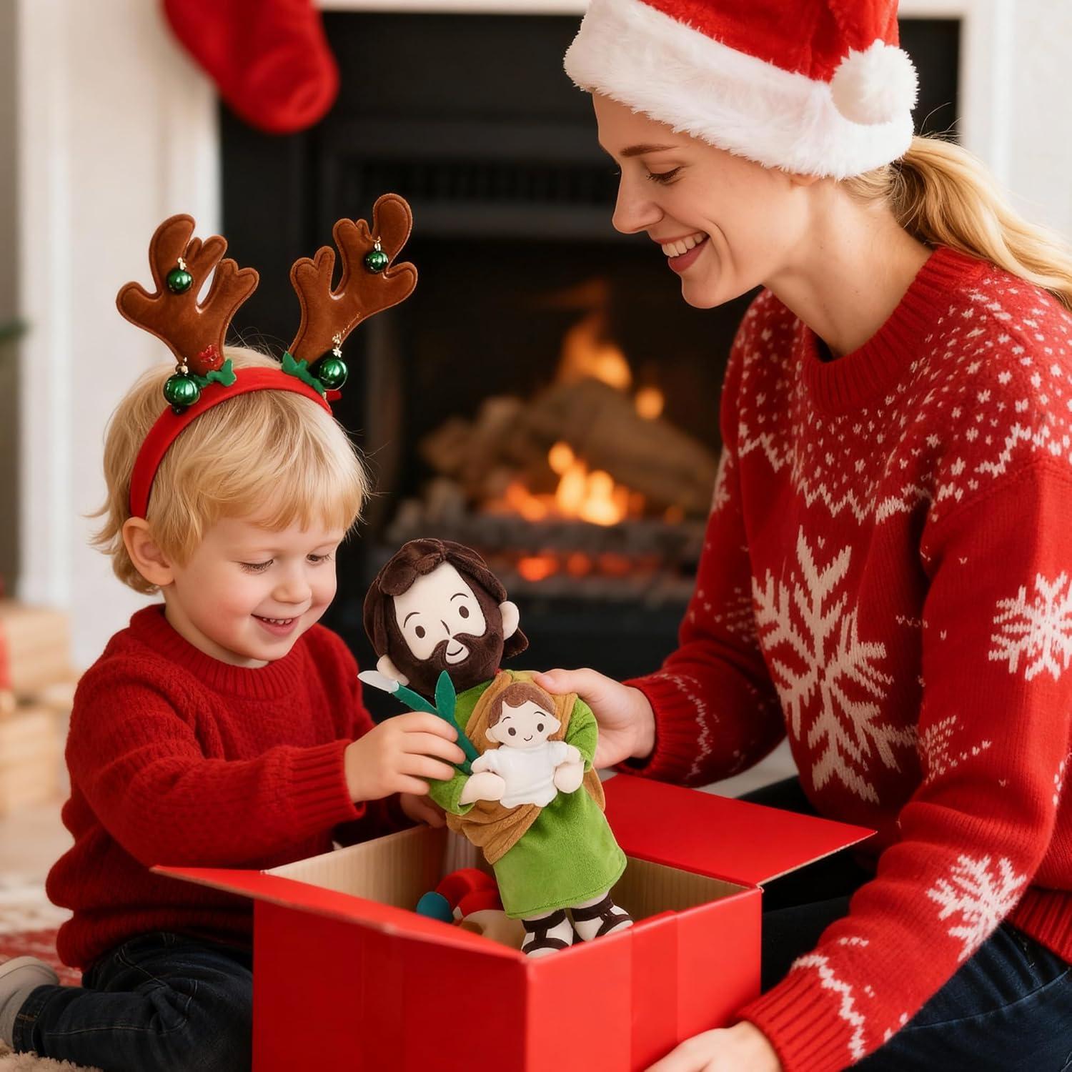 Muñeco de Peluche Jesús Verde Yelakey 33 cm para Bautizo