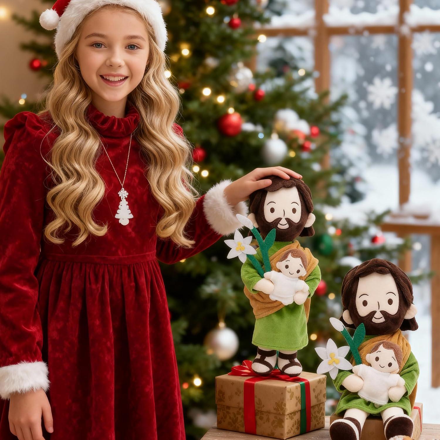 Muñeco de Peluche Jesús Verde Yelakey 33 cm para Bautizo