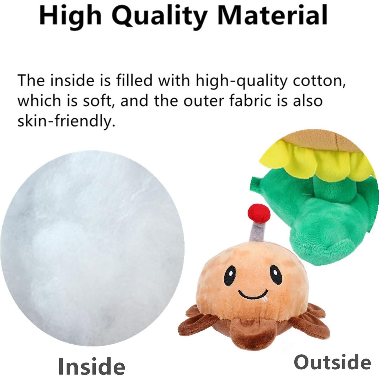 Set de 3 Peluches Plantas vs Zombies JHESAO - Girasol, Mina de Patata y Bonk Choy