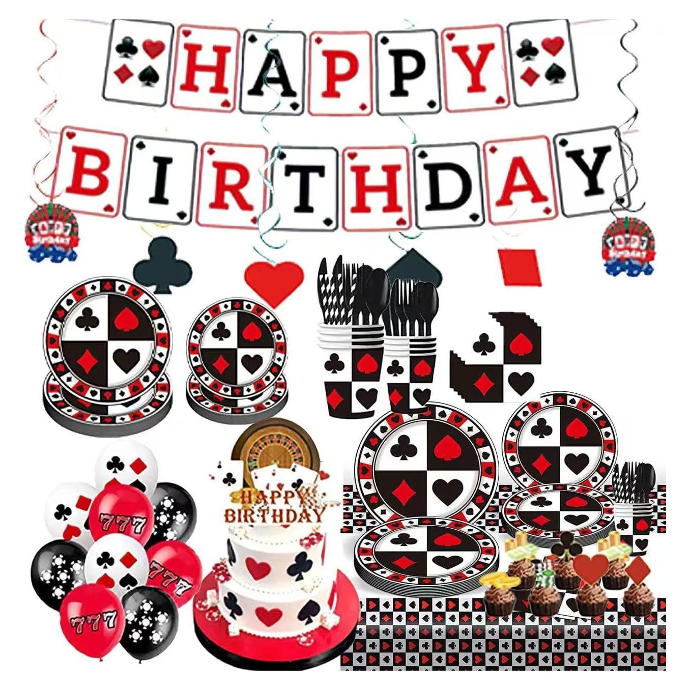 Juego de Decoraciones para Fiesta de Casino PartyHive - 141 Piezas