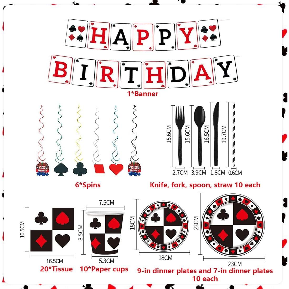 Juego de Decoraciones para Fiesta de Casino PartyHive - 141 Piezas