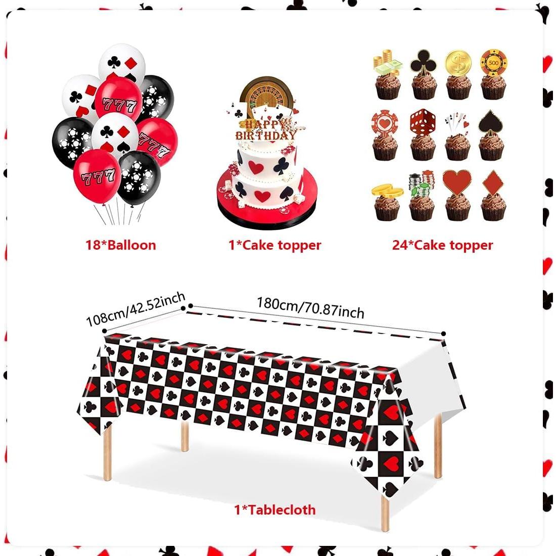 Juego de Decoraciones para Fiesta de Casino PartyHive - 141 Piezas