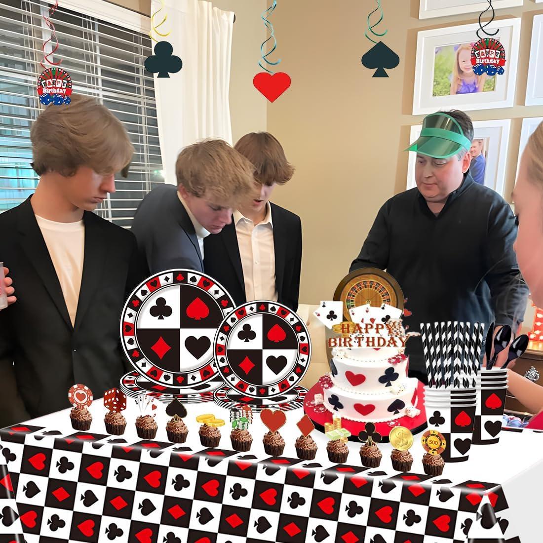 Juego de Decoraciones para Fiesta de Casino PartyHive - 141 Piezas