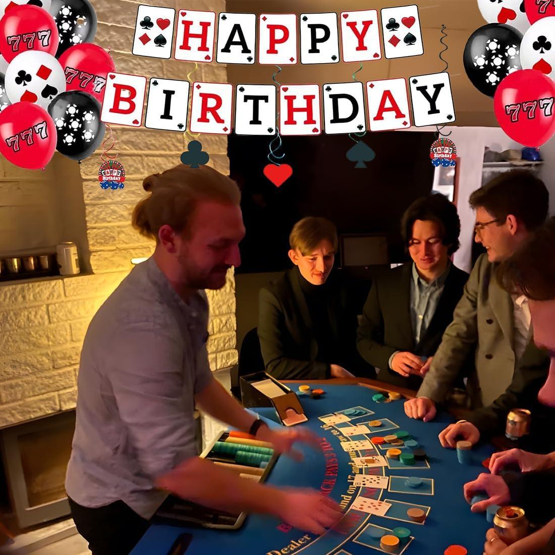 Juego de Decoraciones para Fiesta de Casino PartyHive - 141 Piezas