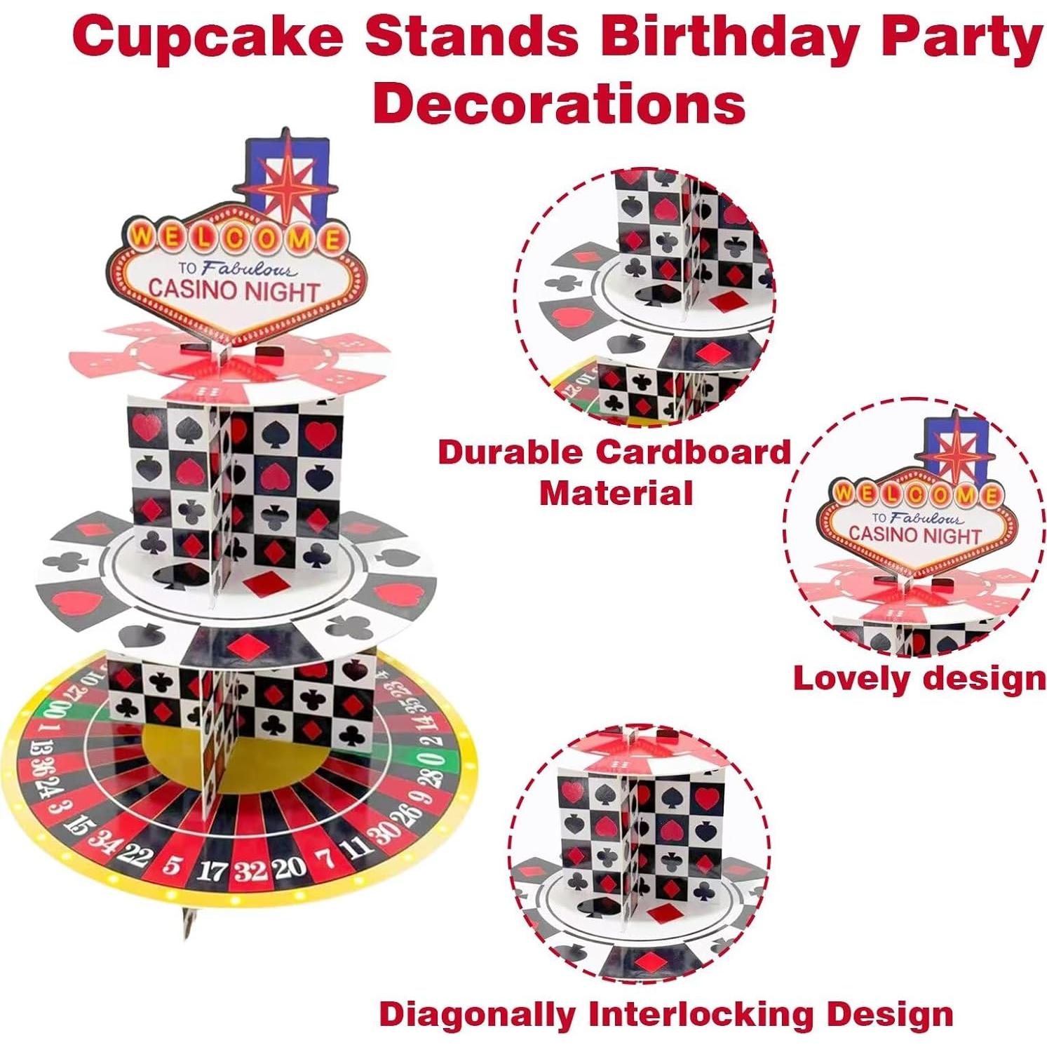 Soporte para Cupcakes de Cartón Pau1Hami1ton Las Vegas 3 Niveles