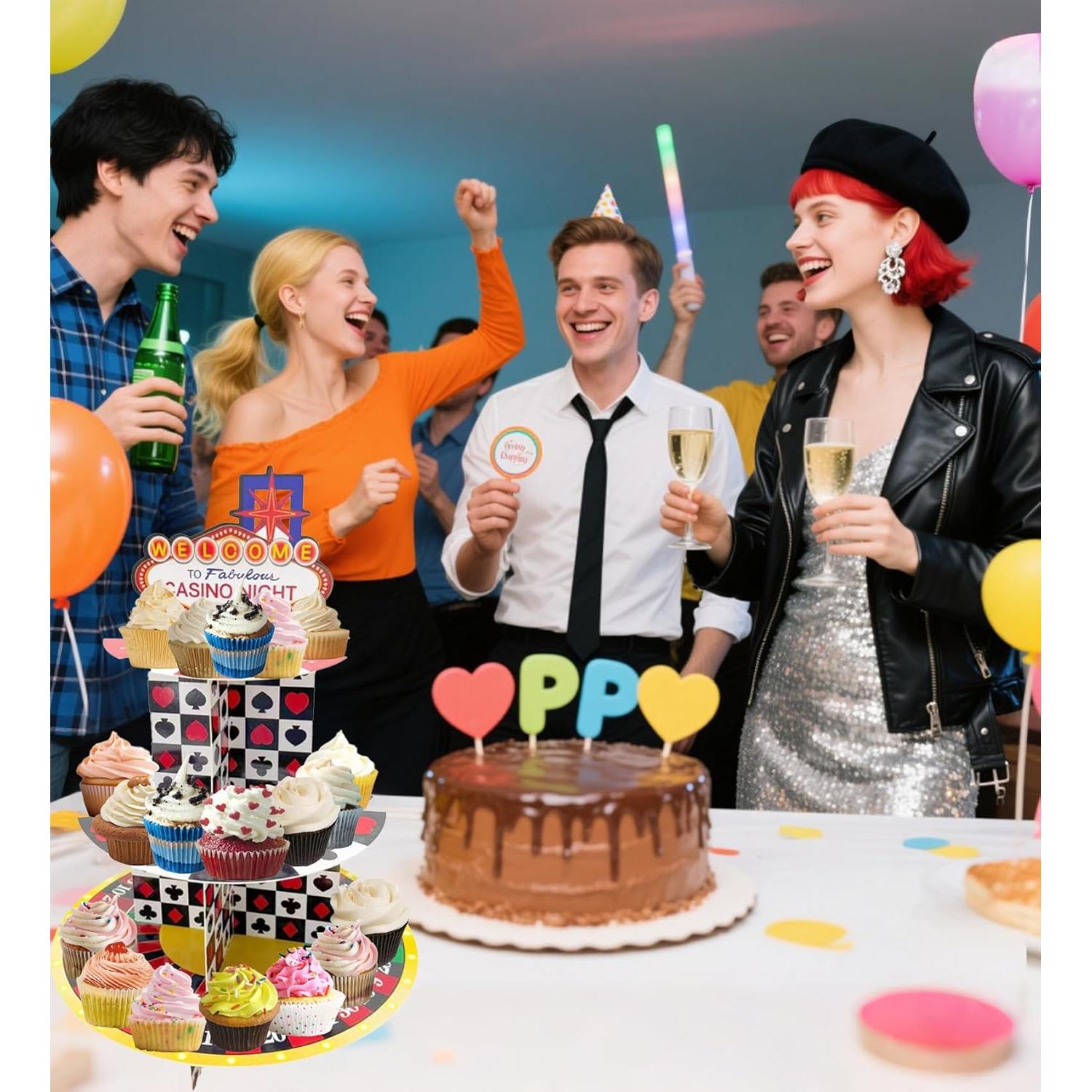 Soporte para Cupcakes de Cartón Pau1Hami1ton Las Vegas 3 Niveles