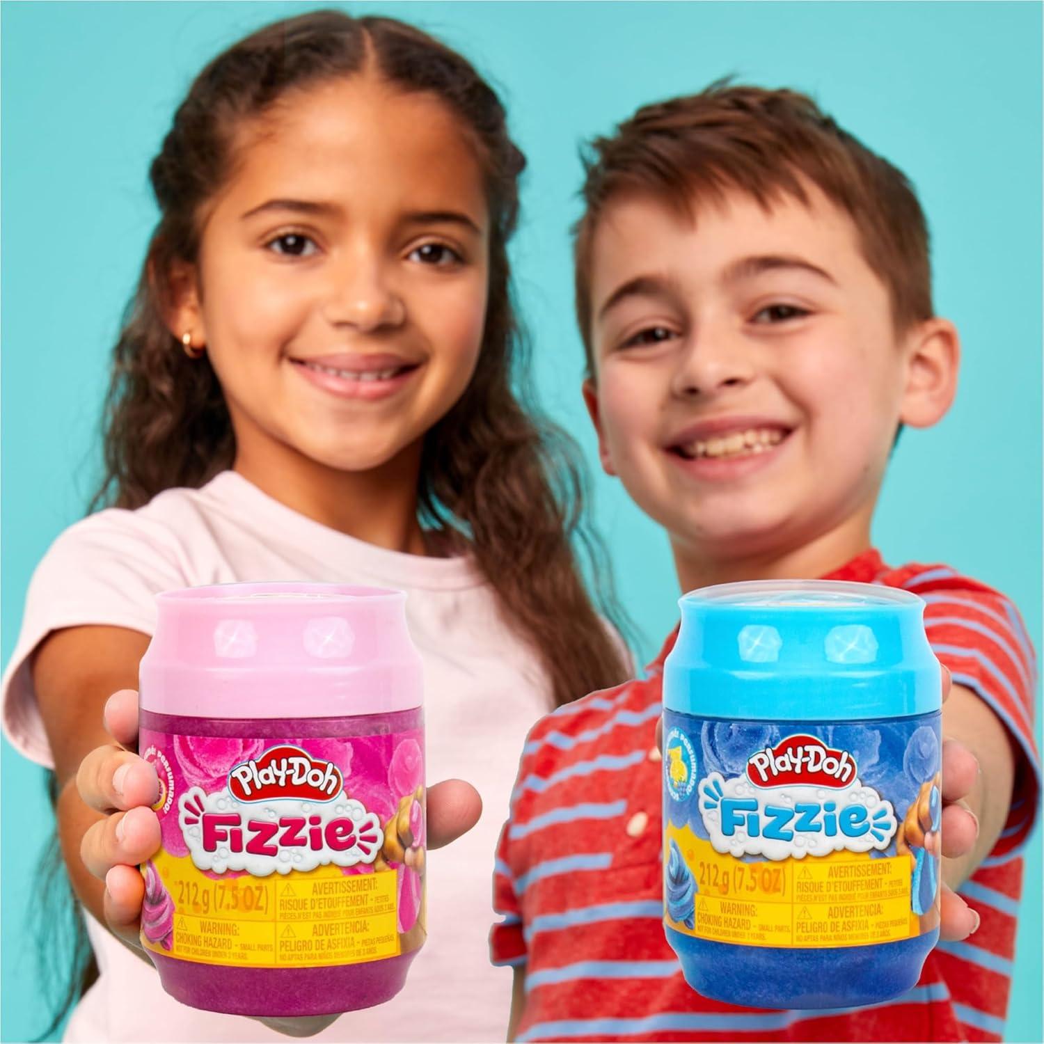 Play-Doh Fizzie 2-Pack - Latas de 184 g con Aromas de Fresa y Frambuesa