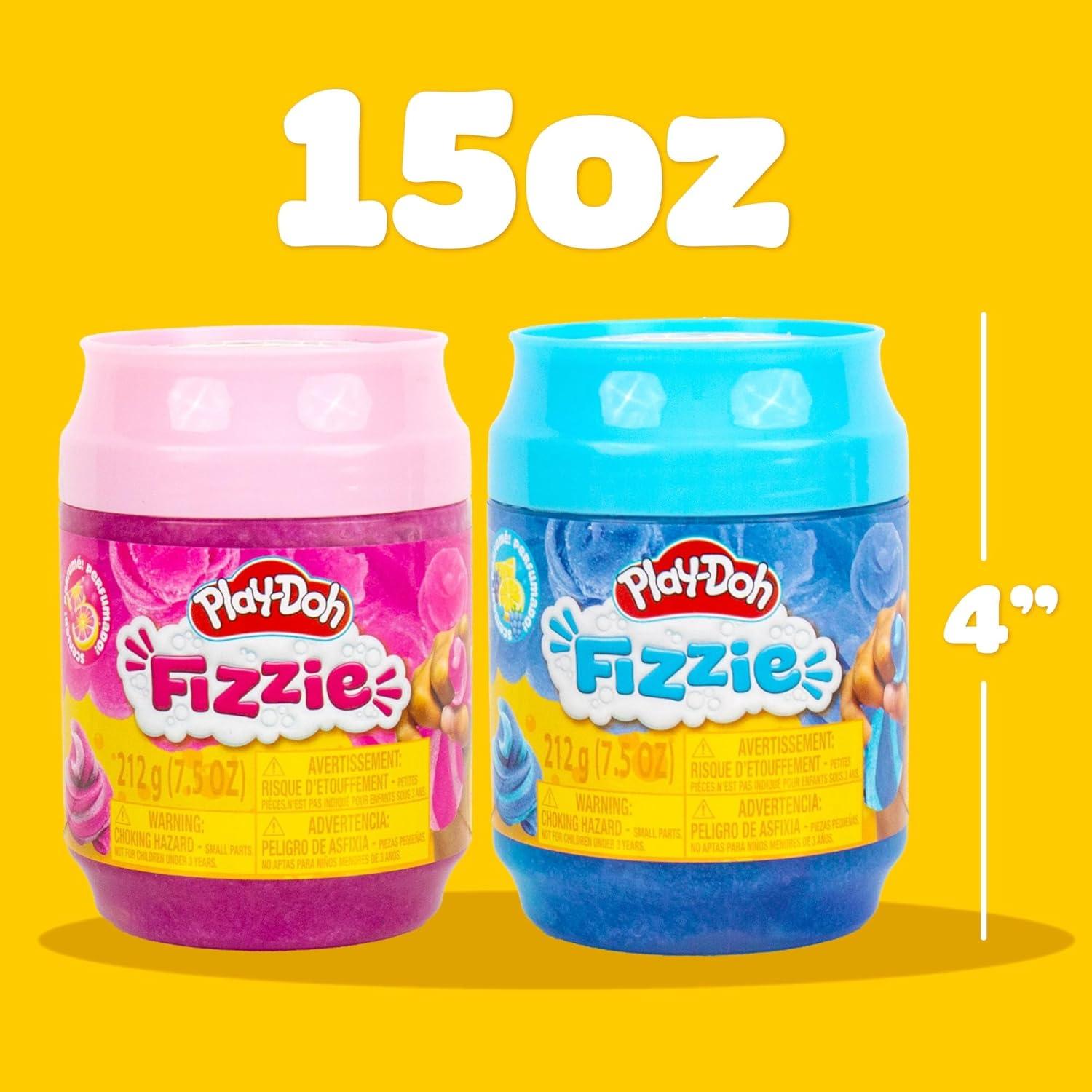 Play-Doh Fizzie 2-Pack - Latas de 184 g con Aromas de Fresa y Frambuesa