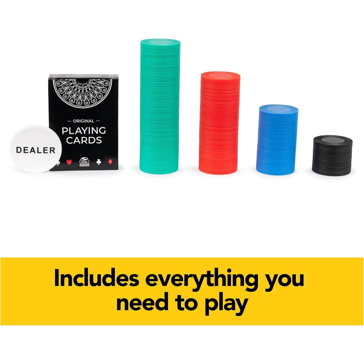 Set de Póker Spin Master 200 Fichas y Baraja Texas Hold 'Em