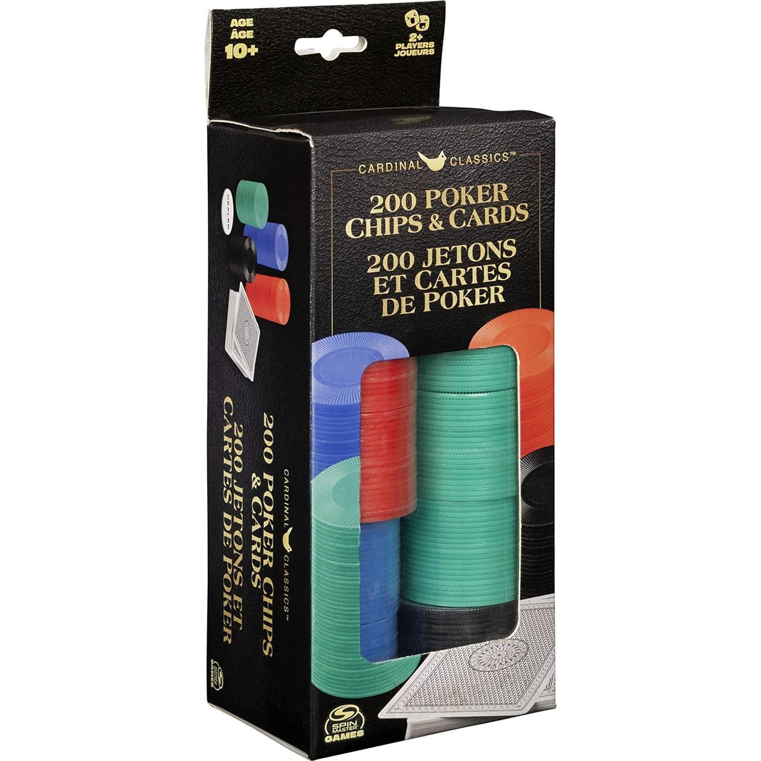 Set de Póker Spin Master 200 Fichas y Baraja Texas Hold 'Em